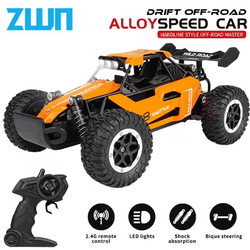ZWN 1:16/1:20 2.4G Model RC Car With LED Light 2WD Off-road Remote Control Climbing Vehicle Outdoor