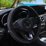 PU Leather Checkered Embossed Streamlined Car Rimless Steering Wheel Cover Suitable f lifestyle view