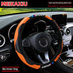 Carbon Fiber Leather Steering Wheel Cover 14.5-15 Inch lifestyle view