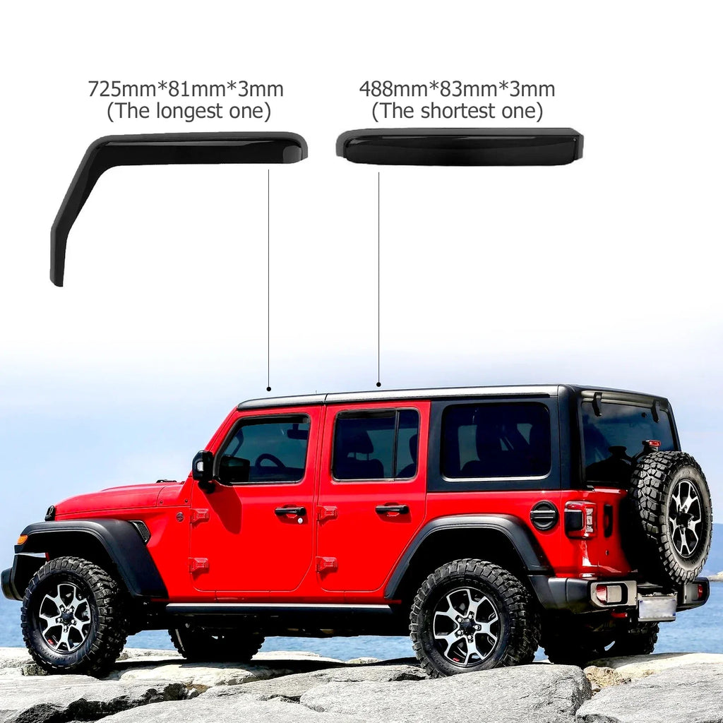 Side Window Deflectors for Jeep Wrangler JK 2007-2018 2/4-Door | Rain Shield & Weathe alternate view