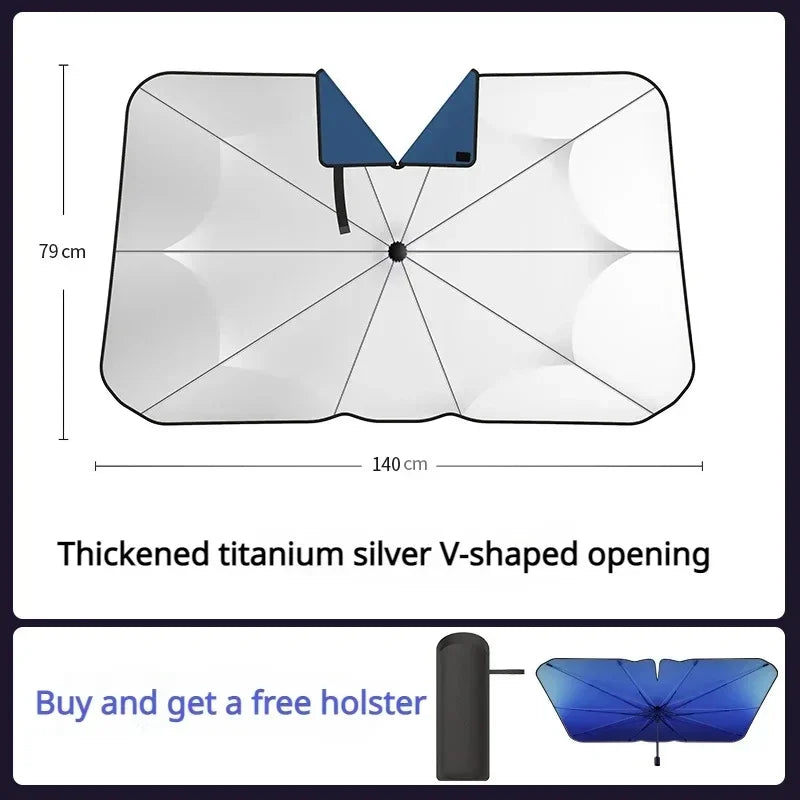 Car Windshield Sunshade Foldable Front Window Shade additional angle