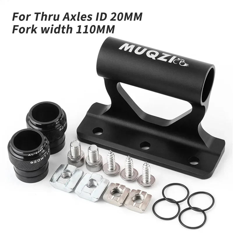 MUQZI Thru Axle Fork Mount Bike Rack | Quick Release Bicycle Carrier for Car Roof Tru alternate view
