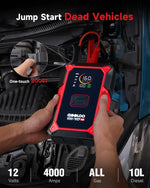 GOOLOO A5 4000A Portable Jump Starter with Air Compressor 12000mAh Car Battery Starter with LED Flashlight And USB Charging