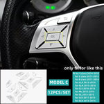 ABS Car Accessories Steering Wheel Buttons Knob Trim Cover Stickers For Mercedes Be additional angle
