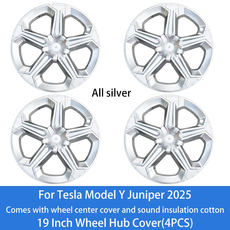 19 Inch Hub Cap Set for Tesla Model Y Juniper 2025+ | 4PCS Wheel Cover detail view