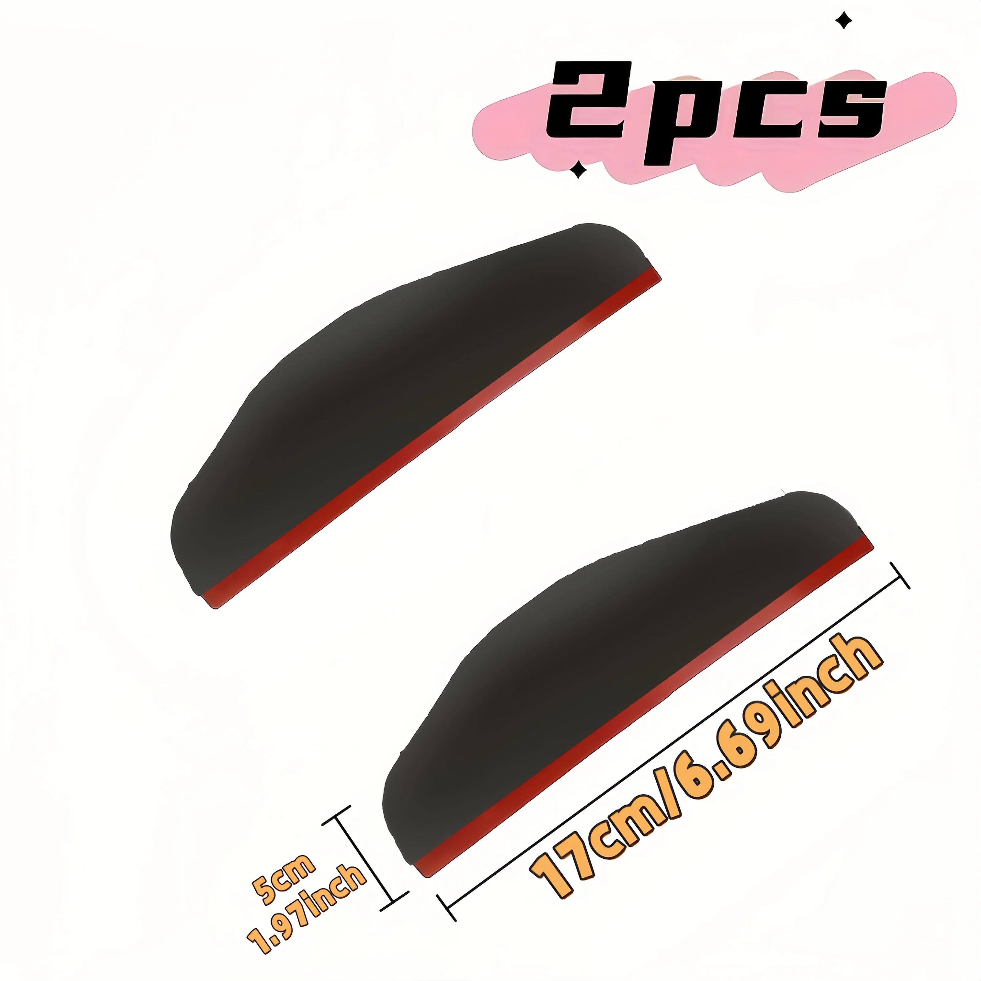 1 Pair  Black Car Rearview Mirror Rain Visors, Self-Adhesive Sun Shade Guards, Universal Fit for All Vehicles