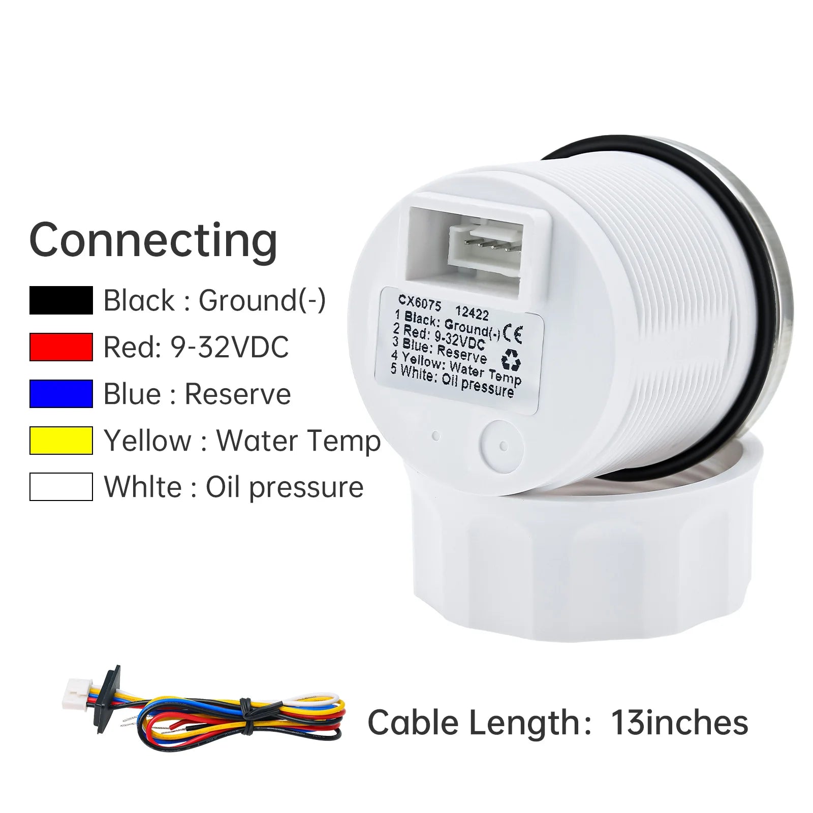 3 in 1 Digital 52mm Gauge with Alarm | Water Temperature, Oil Pressure, and Voltmeter detail view