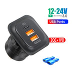 Car Charger Socket PD3.0 & QC3.0 | Dual USB C Fast Charger for Cars and Motorcycles additional angle