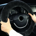 Plush Winter Steering Wheel Cover Without Inner Ring close-up view