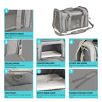Soft Side Pet Carrier Backpack | Airline Approved Travel Bag for Small Dogs and Cats close-up view