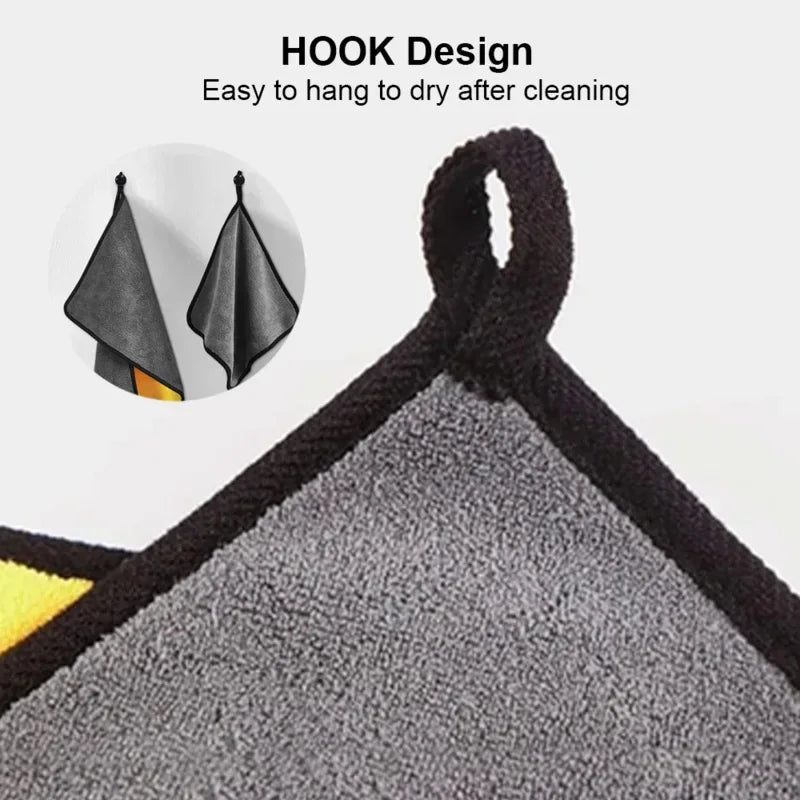 Heavy Duty Microfiber Car Wash Towels | Absorbent Lint Free Cleaning Cloths additional angle