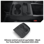 For Tesla Model Y Standard 2026 Multifunctional Silicone Central Control Cup Holder+Storage Box Glasses Holder Tray Accessories