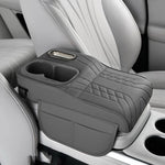 Multifunctional Car Armrest Cushion, Center Console Cover with Tissue Holder, Cup Slot and Side Pockets