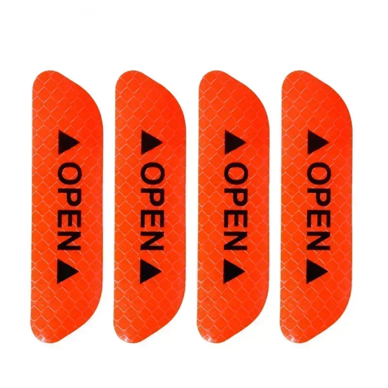 4PCS Reflective Car Door Sticker Safety Opening Warning Reflector Tape Decal Car Exte alternate view