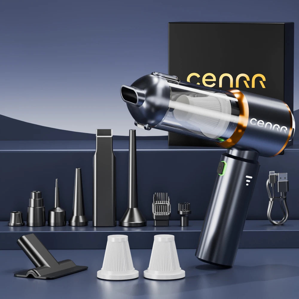 CENRR 998000PA Mini Cordless Car Vacuum Cleaner | Powerful Handheld Blower for Auto & close-up view