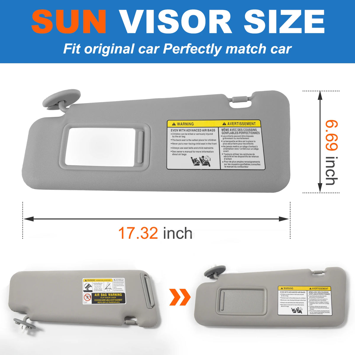 For Toyota Highlander 2009 2010 2011 2012 Car Front Sun Visor Panel Driver & Passenger Side Sunvisor Replacement 74320-48500-B0