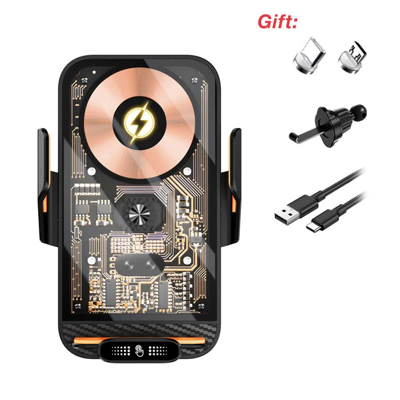 Smart Infrared Car Phone Holder with 66W Wireless Charger | Auto-Clamp Air Vent Mount alternate view