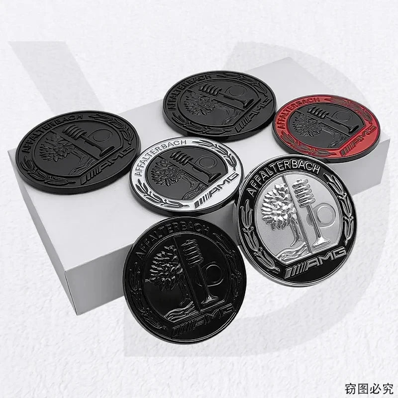 45mm 55mm 65Alloy Car Emblem Sticker Decoration for Mercedes Benz AMG C180 W205 G50 additional angle