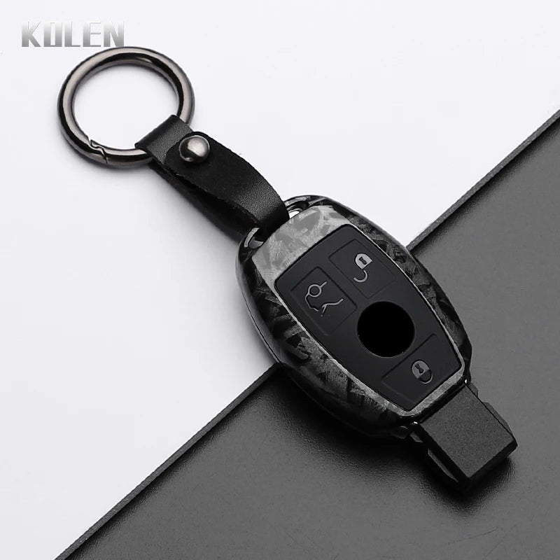 ABS Carbon Fiber Style Car Key Case Cover For Mercedes Benz A B C E Class GLS GLA GLK GLC CLS CLA AMG W204 W205 W212 W463 W176