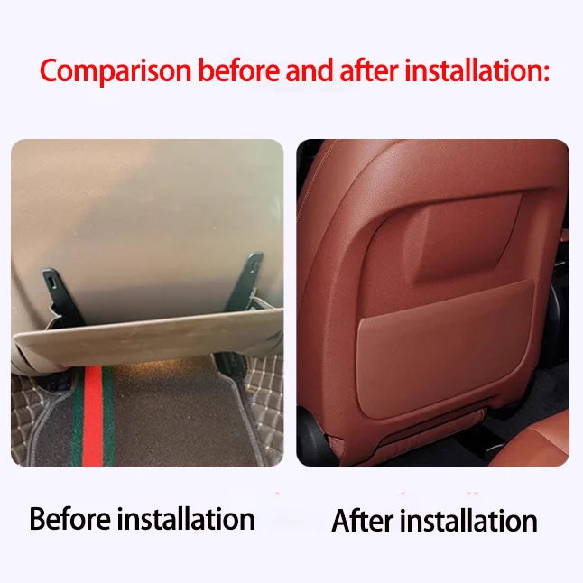 F10 F11 F01 F02 F07 Leather Car Seat Backrest Panel Storage Pocket Cover For BMW 5 7 S close-up view