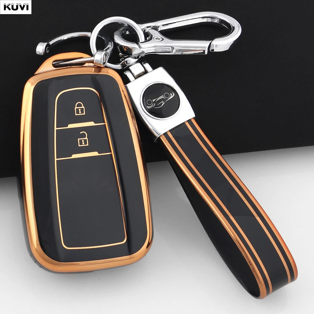 TPU Car Remote Key Case Cover Shell Fob Keychain For Toyota Prius Camry Corolla CHR C-HR detail view