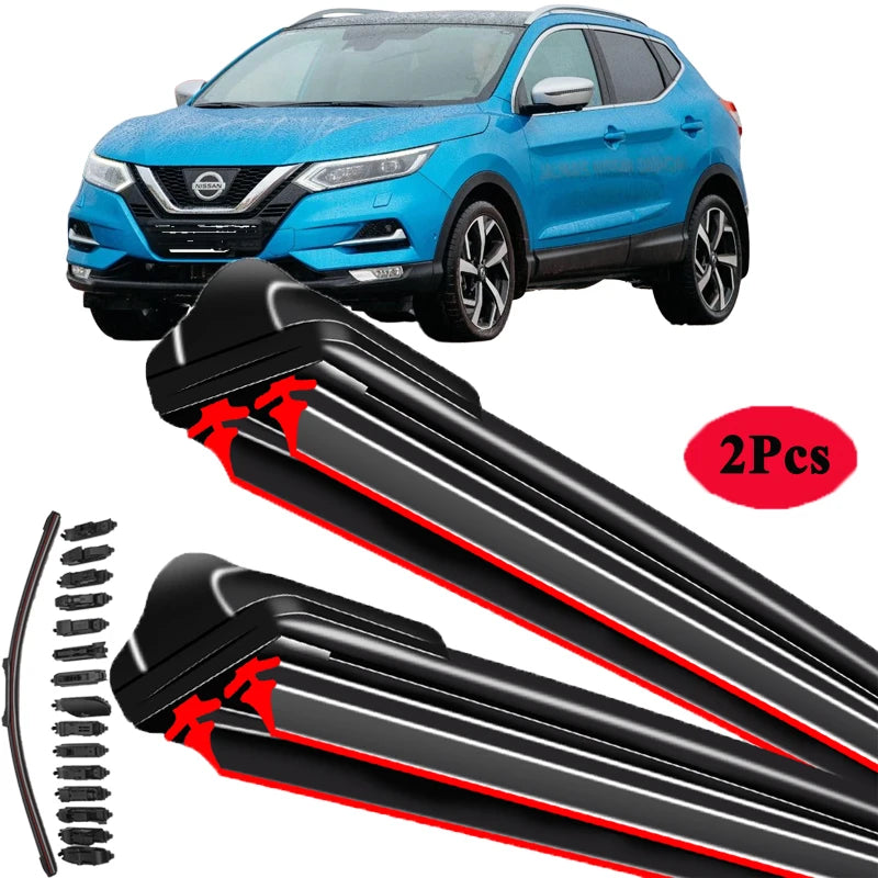 For Nissan Qashqai J11 2013-2020 Front Wiper Blades | Dual Rubber Beam