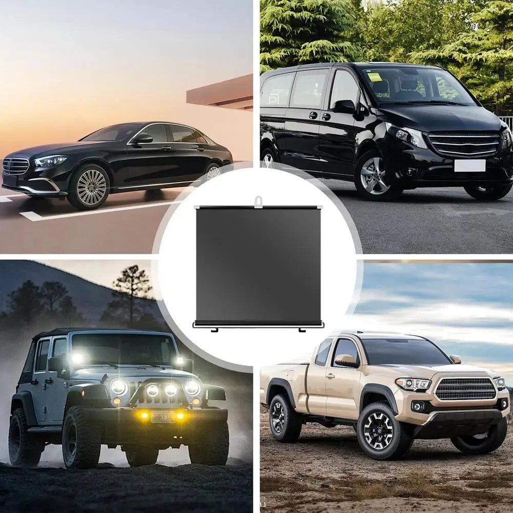 Retractable Sun Shade Auto Retractable Sun Shades Front/Rear Shutter Car Anti UV Sun V close-up view