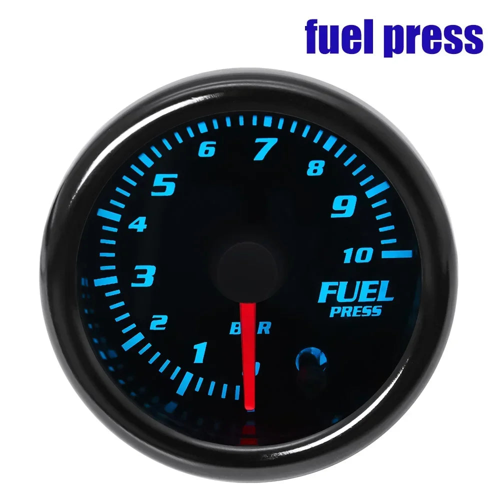 12V 52mm 7 Colors Backlight Digital Car Gauge Boost Psi Water Temp Oil Temp Oil Pressure Voltmeter Fuel Press Tachometer Meter