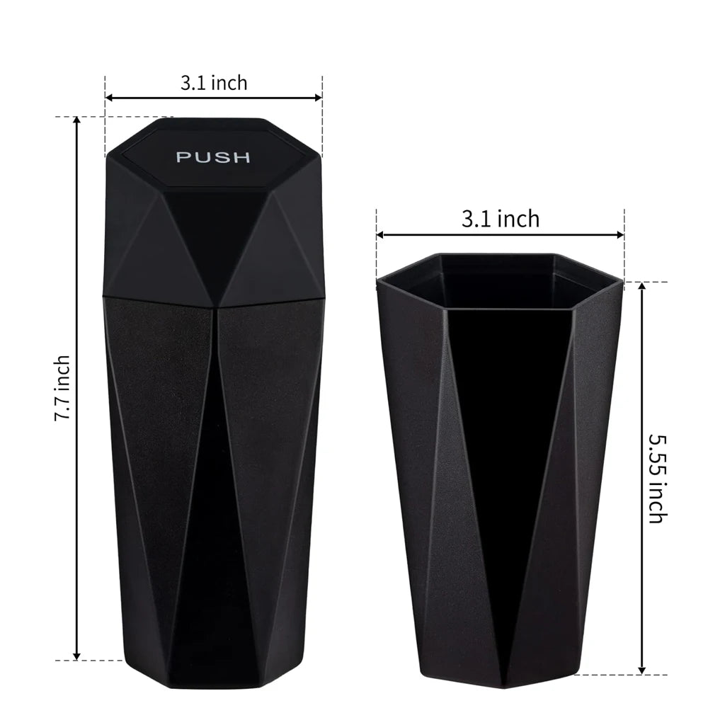 Portable Car Trash Can with Lid, Leak-proof Mini Garbage Bin additional angle