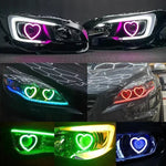 2PCS Car Angel Eyes RGB Cotton Halo Rings 12V Led Headlight DRL Motorcycle Moto Ang additional angle