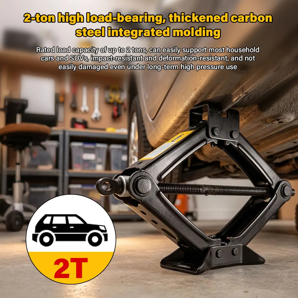 2T Car Scissor Jack with Wrench Auto Emergency Crank Lift Stand Labor-Saving Repair a alternate view