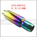 Universal Stainless Steel Exhaust Pipe Muffler | 51-63mm Inlet 89mm Flat Outlet additional angle