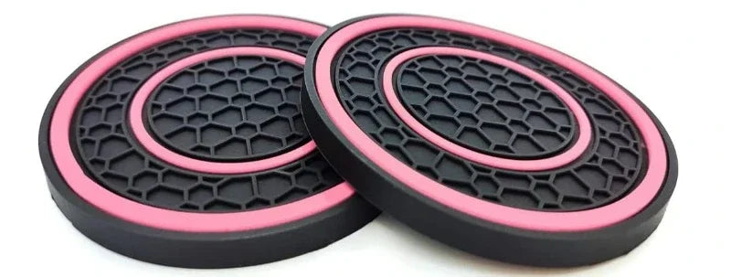 2Pcs 7cm/2.75inch Car Center Console Anti Slip Pad Easy Clean Dustproof Coaster Pvc D lifestyle view