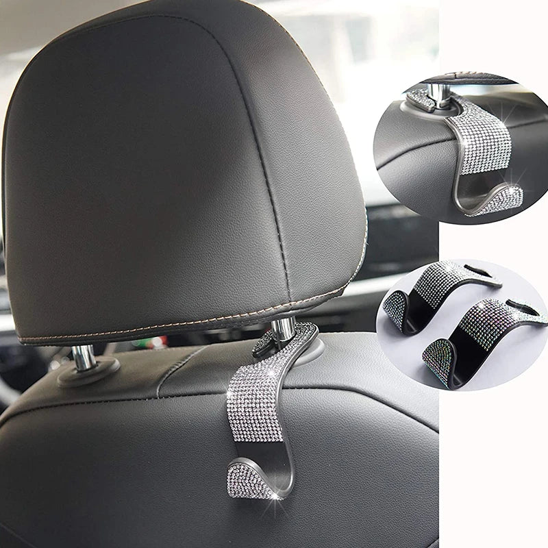 Rhinestone Car Seat Back Hook Universal Headrest Hanger alternate view