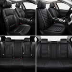 5pcs Full Set Car Seat Covers PU Leather Front Rear Seat Bench Protector Four Season Universal Fit Most Car Sedan SUV