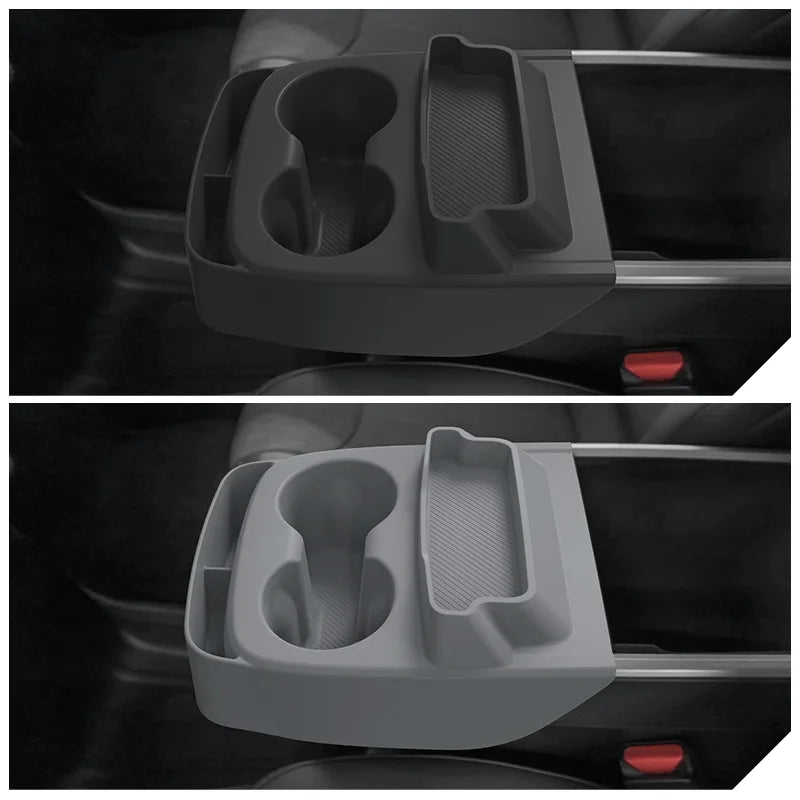 For Tesla Model Y Standard 2026 Multifunctional Silicone Central Control Cup Holder+Storage Box Glasses Holder Tray Accessories