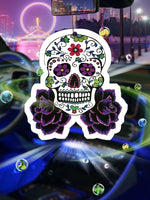 Purple Skull Car Air Freshener | Long-Lasting Perfume Pendant detail view