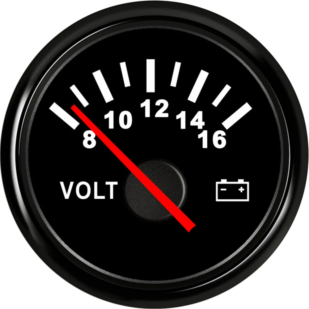AD Universal 52mm Voltmeter | 8-16V Waterproof Gauge for Car Motorcycle Boat with Red Ba detail view
