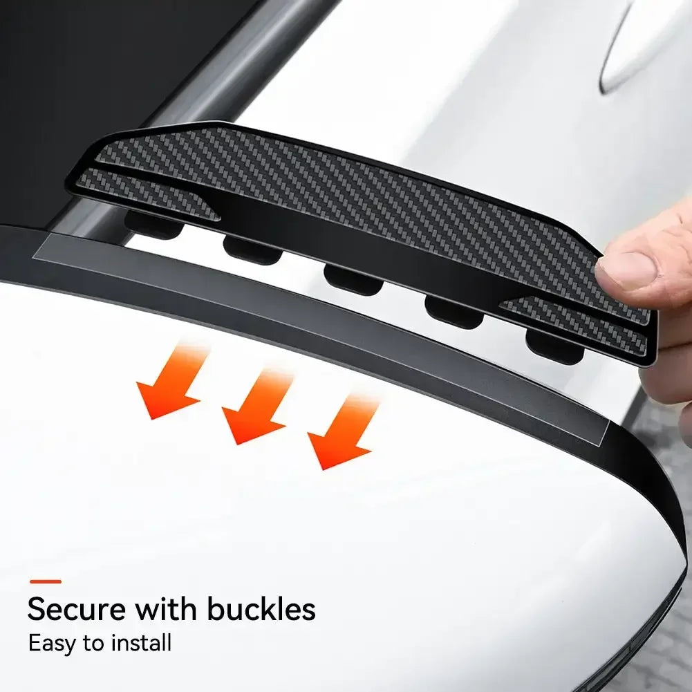 2Pcs Carbon Fibre Universal Car Rear View Mirror Rain Cover Sun Visor Eyebrow Side View Mirror Rain Guard Auto Protection