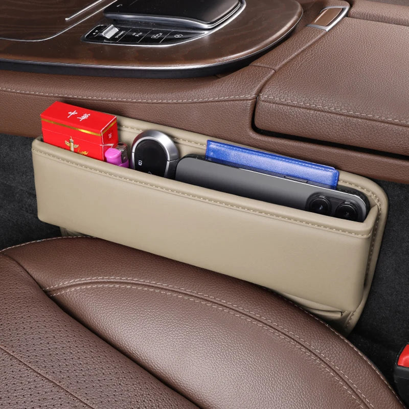 PU Leather Car Seat Gap Organizer Box – Multifunctional Driver Seat Storage with Ch additional angle