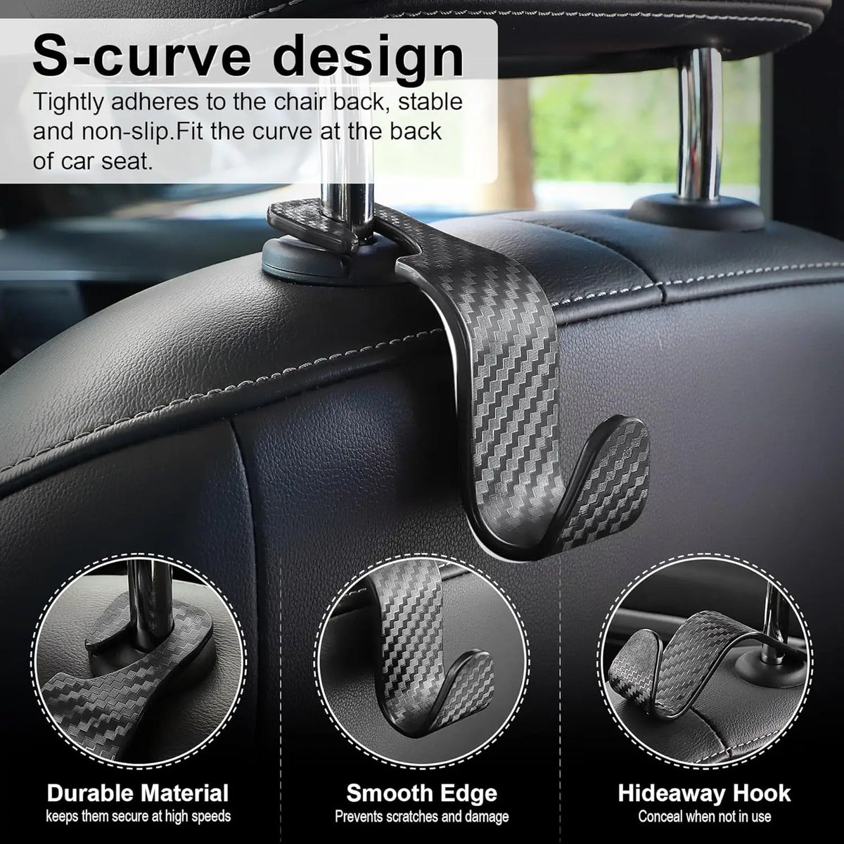 Car Headrest Hook Hanger for Seat Back Organizer