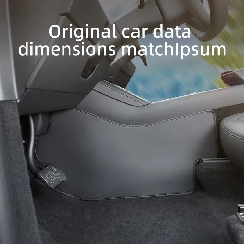 For Tesla Model 3/Y/YL Juniper Center Control Side Anti-kick Pad Leather Anti-dirty Protective Cover Defense Foot Mat Accessory