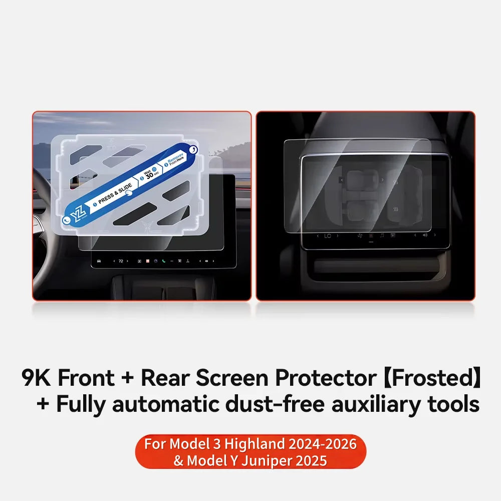 YZ Tesla Model 3 Highland Screen Protector | Matte Anti Glare HD Tempered Glass lifestyle view