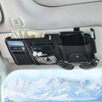 Car Sun Visor Card Holder Storage Box Sunglasses Clip