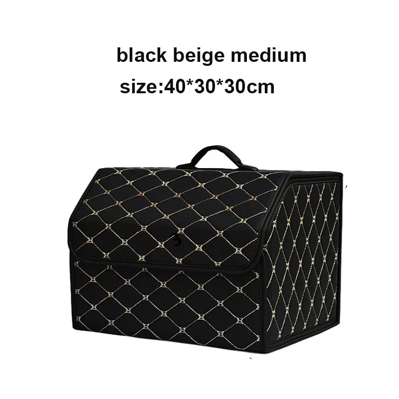 Car Trunk Organizer Box, Large Capacity, Auto Multiuse Tools, Storage Bag, Stowing, Ti close-up view