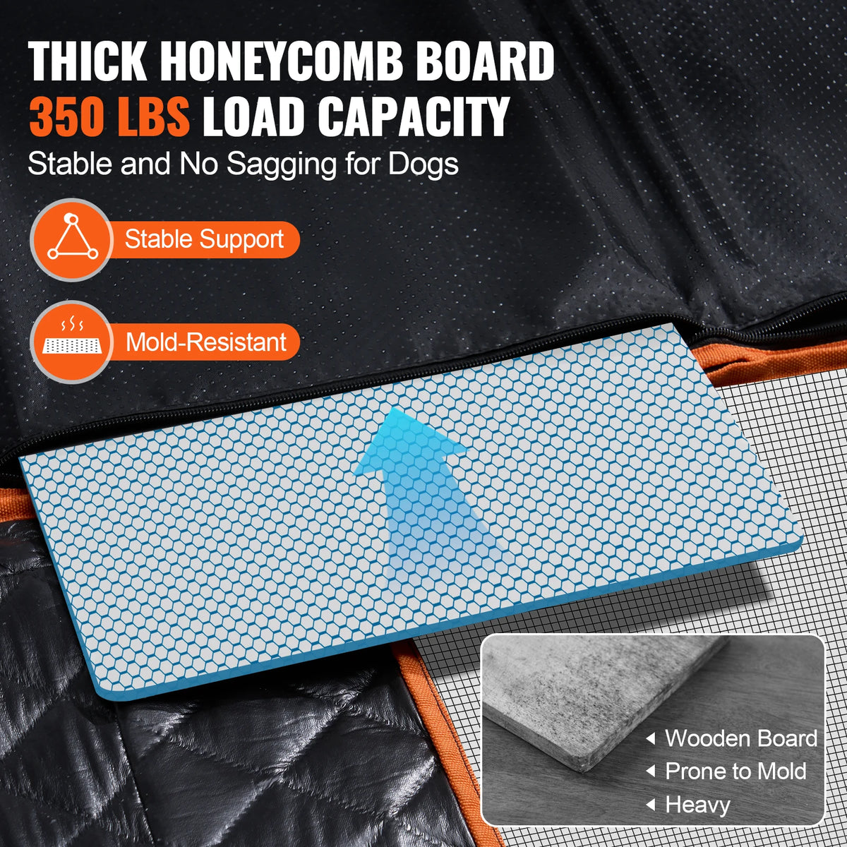SucceBuy Back Seat Extender Dog Car Seat Cover for Back Seat Bed with Mesh Window and St detail view