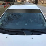 Matte Black Car Sunshade Vinyl Film | Perforated Self-Adhesive Windshield Decal close-up view