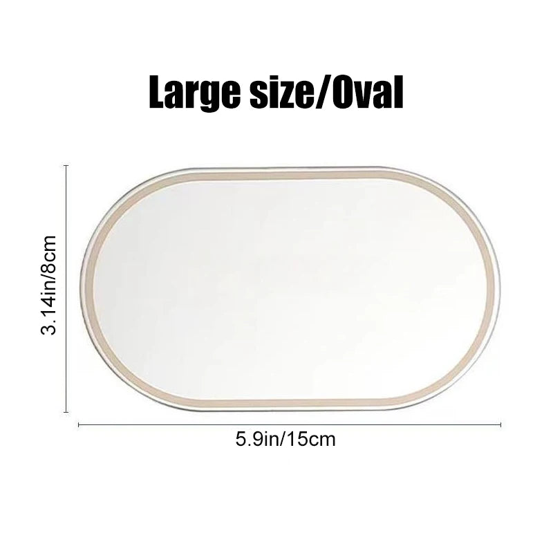 Car Sun Visor Makeup Mirror Stainless Steel Auto Rearview Mirror Self-adhesive Vanity Mirror Car Interior Cosmetic Mirror