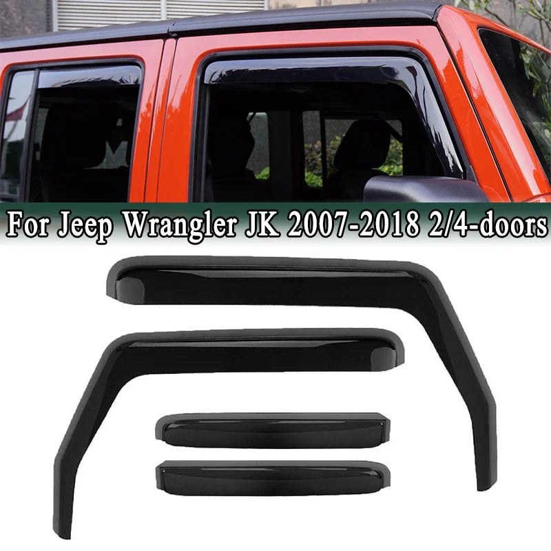 Side Window Deflectors for Jeep Wrangler JK 2007-2018 2/4-Door | Rain Shield & Weather Guard