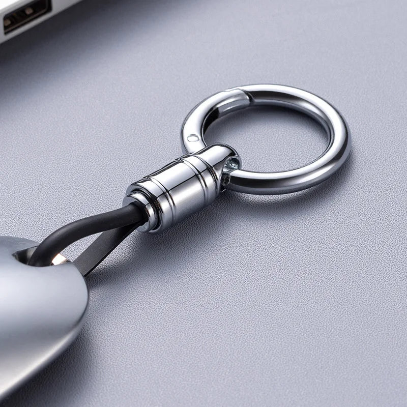 Car Key Chain Pendant Metal Simple Key Chain Men's Waist Hanging Buckle Ring Pendant H close-up view